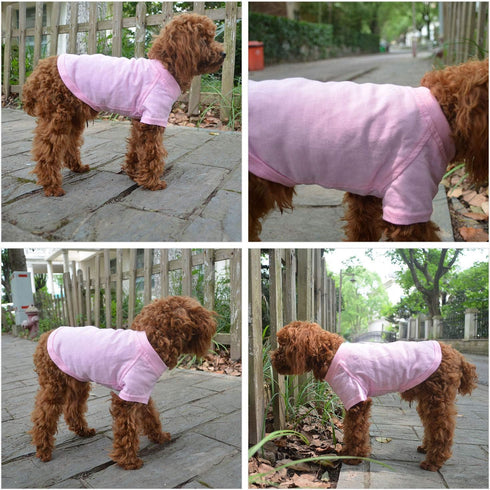 Lovelonglong Pet Clothing Basic Blank T-Shirt Tee for Large Dogs - Pink, Size XXXXL