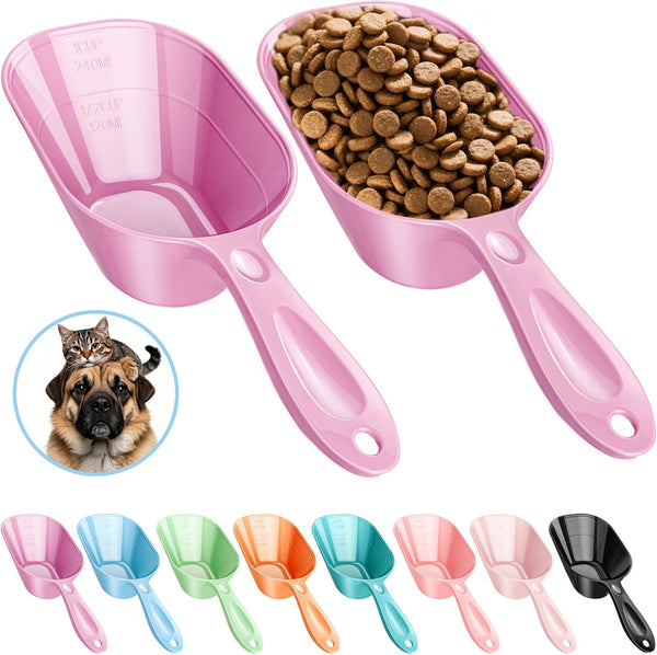 Dog Food Scoop 2 Pack, Pet Cup Capacity Cat Food Scooper With
