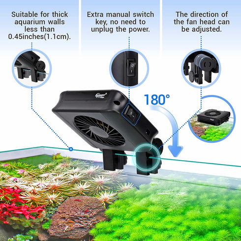 hygger Aquarium Chillers Fan, Quiet Cooling Equipment with Adjustable Timer Speed Controller for Freshwater Saltwater