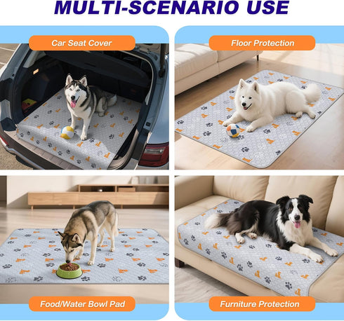1 Pack 63"x63" WanpeeGoo Washable Pee Pads for Dogs, Absorbent Reusable Training Dog Pads Pet Puppy Pads, Non-Slip