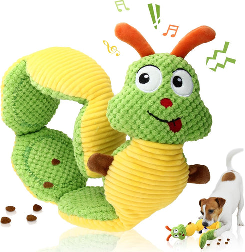 Gigwi Interactive Dog Puzzle Toys, Snuffle Toy Treat Dispensing IQ Training, Cute Caterpillar Design