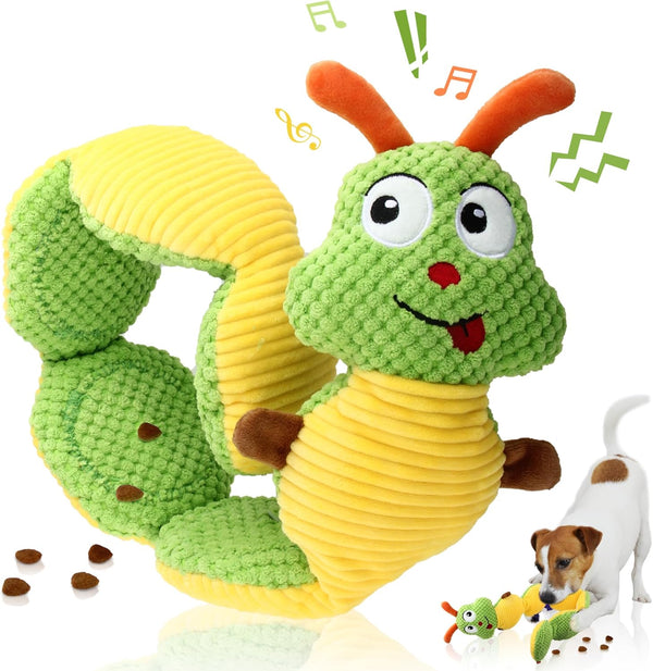 Gigwi Interactive Dog Puzzle Toys, Snuffle Toy Treat Dispensing IQ Training, Cute Caterpillar Design