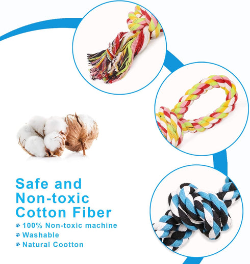 UPSKY Dog Rope Toys - 2 Pack Nearly Indestructible Dental Cleaning Chew Toys for Large Dogs, Tug Toy for Boredom