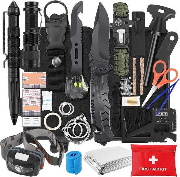 Pixato Survival Kits, Survival Gear and Equipment 116-in-1, Emergency Kit with First Aid