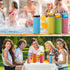 Vesici 12 Set 18 oz Clear Glass Water Bottles, Reusable Juicing Bottles with Protection Sleeve and Leak Proof Lids