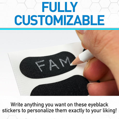 Franklin Sports Eye Black Stickers for Kids - Customizable Lettering, 24 Pairs