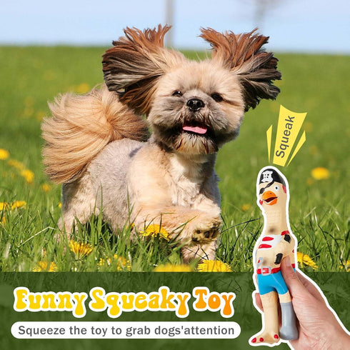 Silipull 6 Pcs Rubber Chicken Squeaky Dog Toys Screaming Chicken Latex Soft Rubber Chew Molar Toys Interactive Pet