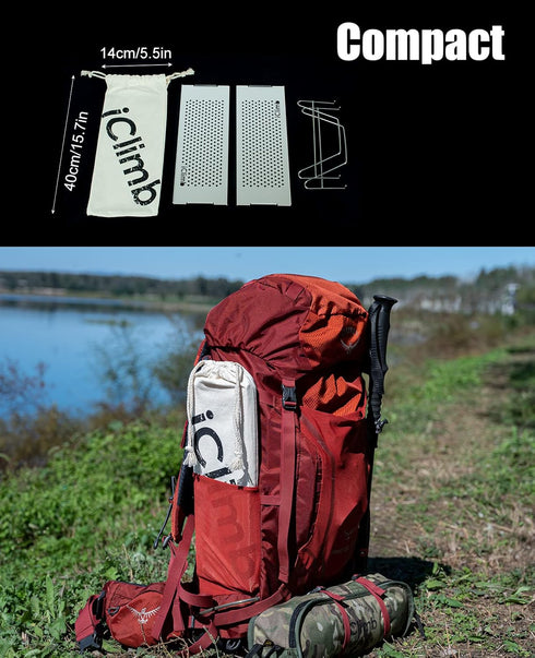 Backpacking iClimb Mini Solo Folding Table Ultralight Compact for Camping Hiking Beach Picnic (Silver - S)