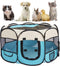 Pet Puppy Dog Playpen, Portable Foldable Cat Tent Crates Cage, Indoor Outdoor Playground 29x16 Pop Up Pet Play Pen
