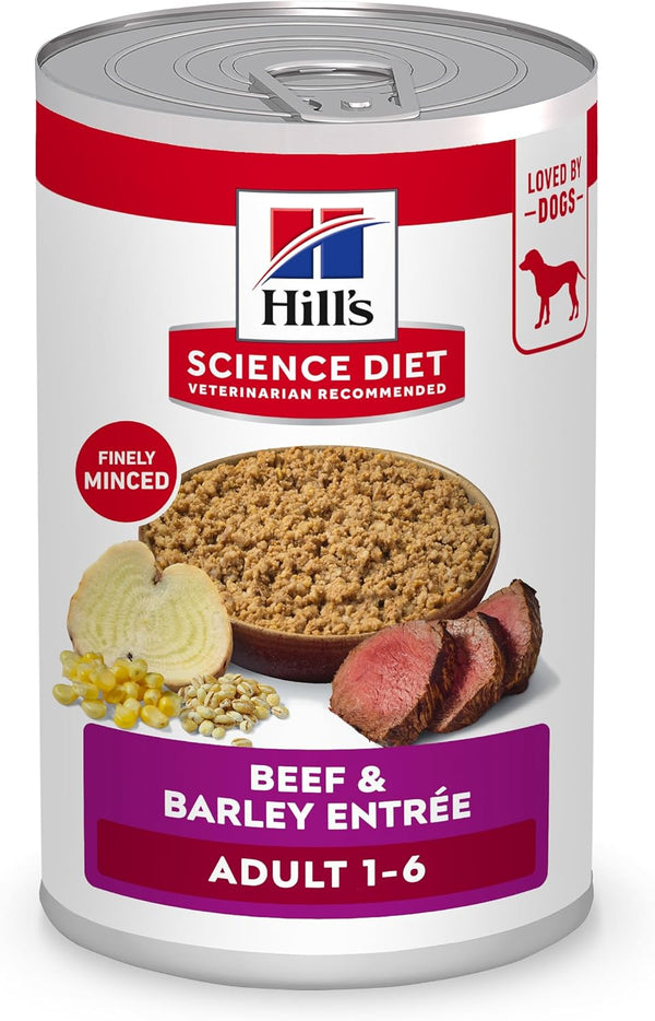 Hill's Science Diet Adult 1-6 Wet Dog Food, Beef & Barley, 13
