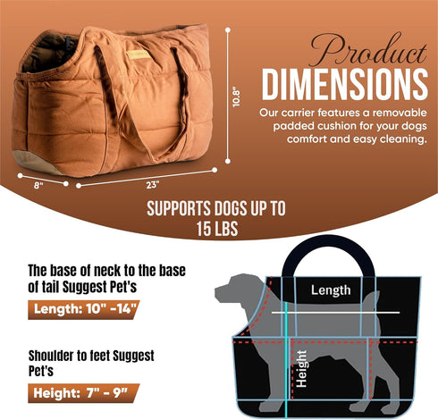 Cozy Plush Pet Carrier Purse - Lightweight Tote Design with Secure Harness Clip for Small Dogs and Puppies