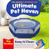 Pettzery (47"x23") Small Animal Playpen with Zippered Top, Portable Waterproof Pet Cage for Kitten, Bunny, Guinea Pig