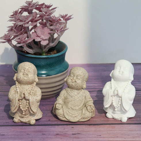 3 Pack Aquarium Ornaments, Mini Buddha Statue Sculpture Decoration for Fish Tank