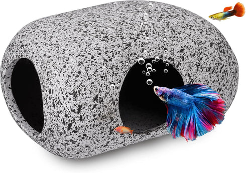 Aquarium Decorations Cave Fish Tank Accessories, Rock Decor for Shrimp Cichlid Hiding Breeding Small Fish Bowl Hideout