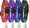 Cat Collar Stars and Moon, 4-Pack Reflective with Bell, Solid & Safe Nylon Breakaway Collars for Cats
