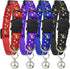 Cat Collar Stars and Moon, 4-Pack Reflective with Bell, Solid & Safe Nylon Breakaway Collars for Cats