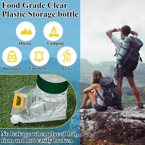 12 Pack 1.3 Tessco for you Gallon Collapsible Water Storage Bag Water Container Emergency Jug Plastic Storage Pouch
