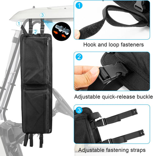 Golf Cart Overhead Storage Bag, Heavy Duty Ceiling Organizer Bag, Compatible with Club Car Precedent, Tempo, Onward
