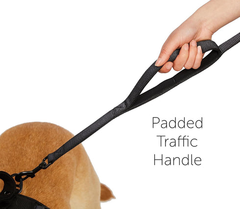 TUG 5 FT Heavy Duty Dog Leash with Padded Traffic Handle for Large & Medium Breed Dogs (Black)