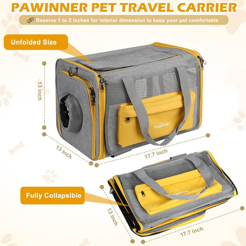 17.7"x13"x13" 20lbs), Cat Carriers, Collapsible Pets Travel Carriers Dog Carrier Pet Carrier(Up to Waterproof Airline
