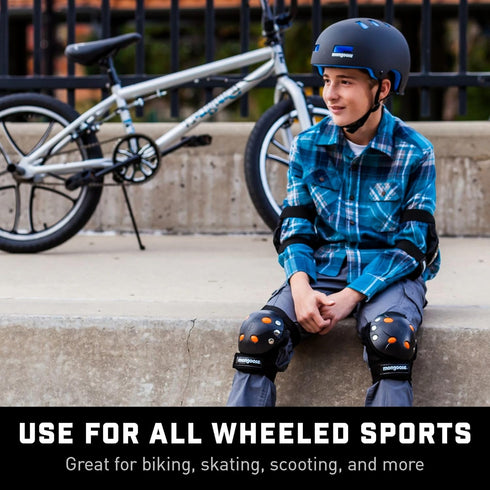 Mongoose Kids BMX Bike Gel Knee and Elbow Pad Set, Multi-Sport Protective Gear for Boys and Girls Age 8 and Up