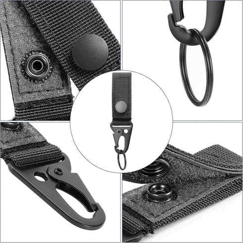 FRTKK Tactical Molle Key Ring Gear Key Keeper Nylon Belt Keychain Clip for Molle Bags