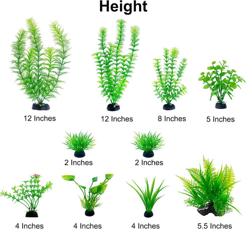 Artificial Aquarium Plants Plastic, Fake Plants for Aquarium Fish Tank, Realistic Plant 10PCS by TANOMA