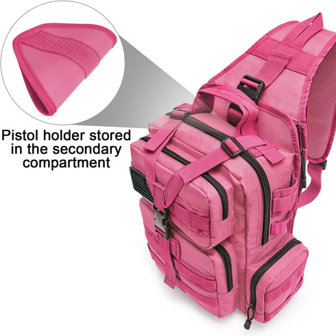 G4Free Tactical EDC Sling Bag Backpack with Pistol Holster, Military Shoulder Backpack for Concealed Carry
