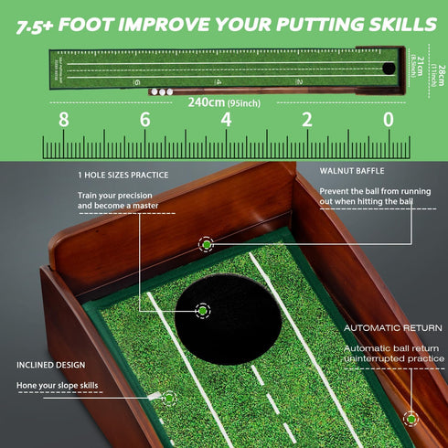 Eleko Meyar Putting Green Putting matt for Indoors Golf Putting Mat - Indoor Putting with Ball. Putting matt for Golf