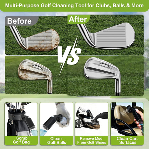 5oz Kiss Core Electric Golf Club Cleaner Brush: AA Battery Powered for Effortless Cleaning - Golf Club Brush for Golf