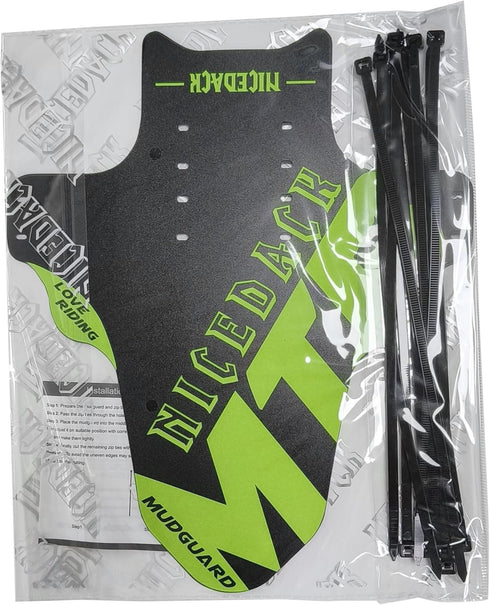 NICEDACK 2 Pieces Mudguards for Mountain Bike, Front and Rear Splash Guard Fit 20-29 Inch Bicycle (Green)