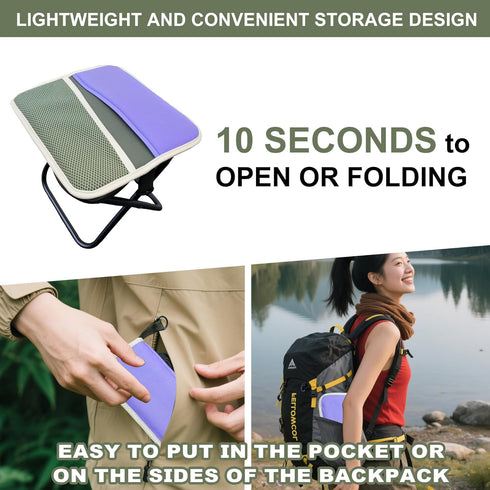 KCTXIPE Portable Stool with Shoulder Strap-Pocket Chair for Mountaineering,Picnic,Hiking and Fishing,Handbag Style