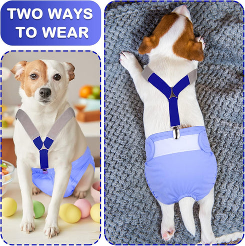 2 Saintrygo Pcs Dog Suspenders for Diapers Female Male Belly Bands Canine Harness Keep Diaper on Your Pet for Small