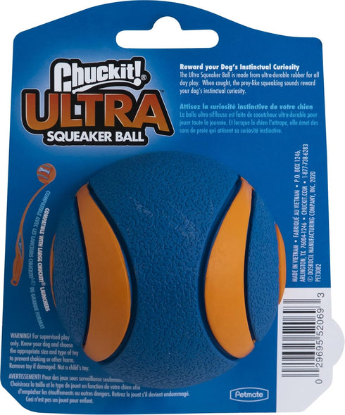 Chuckit Ultra Squeaker Ball Dog Toy, Large (3 Inch) for Large Breeds