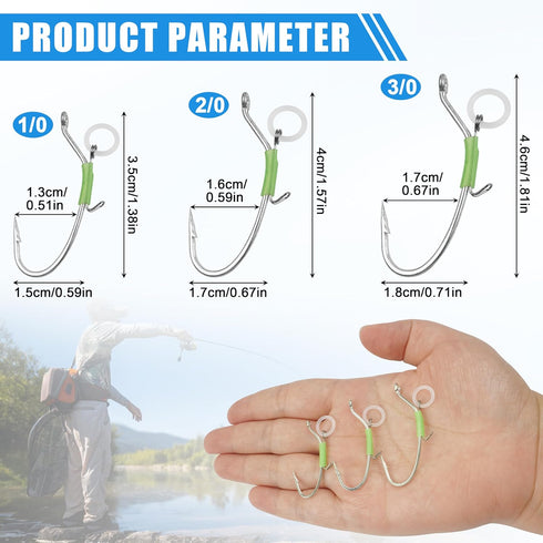 Luminous Live Shrimp Hooks, High Carbon Steel Barbed Hooks with Night Light Saltwater Freshwater Shrimp Walker