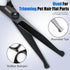 5 1 5 1) Dog Grooming Scissors Kit with Safety Round Tips, GEMEK Professional in Grooming Scissors for Dogs (Black