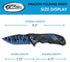SZCO Supplies 8” Blue Dragon Decaled Liner Lock Folding Knife with Pocket Clip