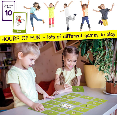PE Equipment - Kids Workout Exercise Cards for Fun Indoor Recess Activities, Elevate Kids Fitness with Workout Equipment