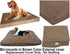 Dogbed4less External Pet Bed Cover with Zipper Liner, Extra Large Dog, 55"X37"x4", Brown - Replacement Cover Only