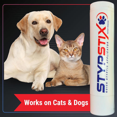 STYPSTIX Dog Nail Bleeding Stopper Applicator | Quick Styptic Tool | Stop Pet Bleeding, Easy Grooming | Safe Animal