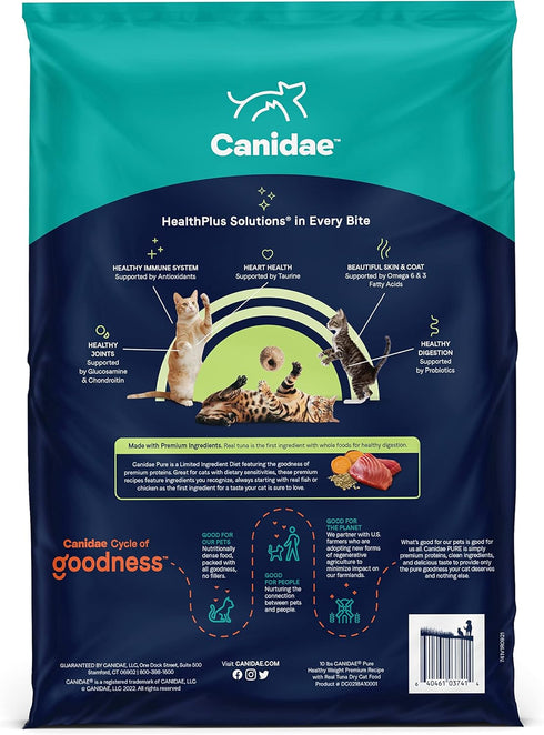5 (Pack 2), CANIDAE Pure Limited Ingredients Premium Dry Cat Food Bundle, Chicken and Healthy Weight Tuna Recipes