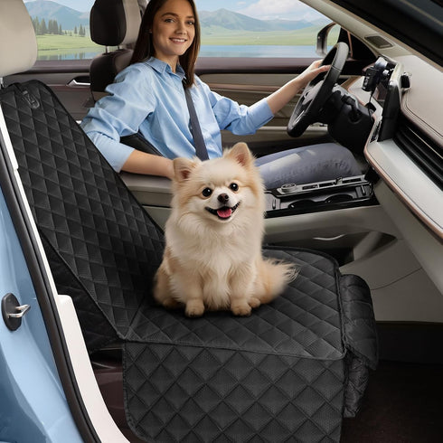 Dog Car Seat Cover for Front Seat, Waterproof Full Protection Pet Car Seat Cover with Side Flaps, Non-Slip Front Seat