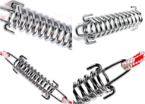 2Pcs Heavy Duty Dog Leash with Shock Absorbing Buffer, Stainless Steel 304 Training Spring Fixed Buckle (M)