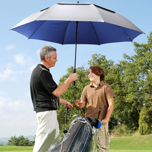 G4Free Vented UV Golf/Beach Umbrella, 68" Arc Auto Open Oversize Windproof Sun Shade Rain Umbrella