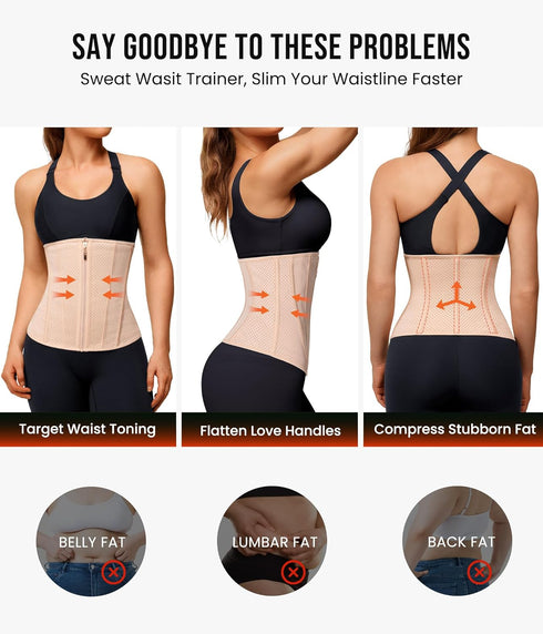 Corset Junlan Sweat Waist Trainer for Women - Sweat Band for Working Out