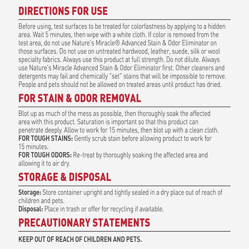 64 Natures Miracle Advanced Stain & Odor Eliminator For Dogs With Flip & Go Sprayer, Ounces, Enzymatic Formula