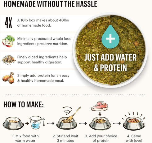 The Honest Kitchen Human Grade Dehydrated Grain Free Veggie, Nut & Seed Base Mix for Dogs, 3 lb
