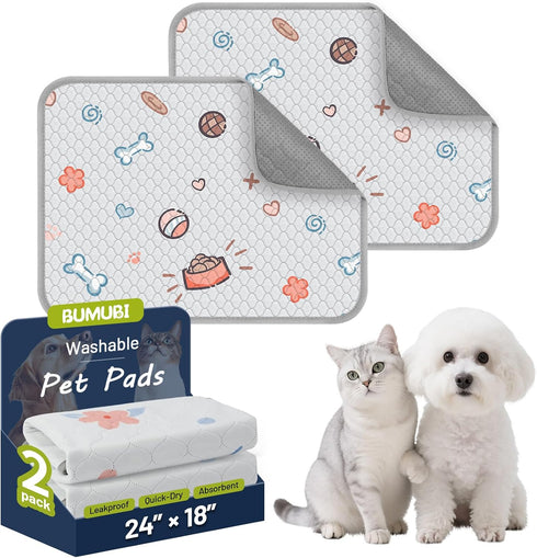 Washable Pee Pads for Dogs,2 Pack Super Absorbent Reusable Puppy Training Pads