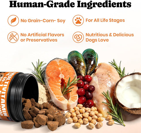 34-in-1 Immune (90-Day Dog Vitamins & Supplements Pet Multivitamin Softchews, Daily Dog Supplements for Hip & Joints