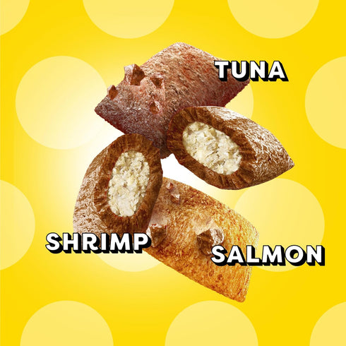 16 oz. Temptations Cat Treats MixUps Surfer's Delight, Tuna, Shrimp, Salmon Flavor, Crunchy and Soft Cat Treats, Tub